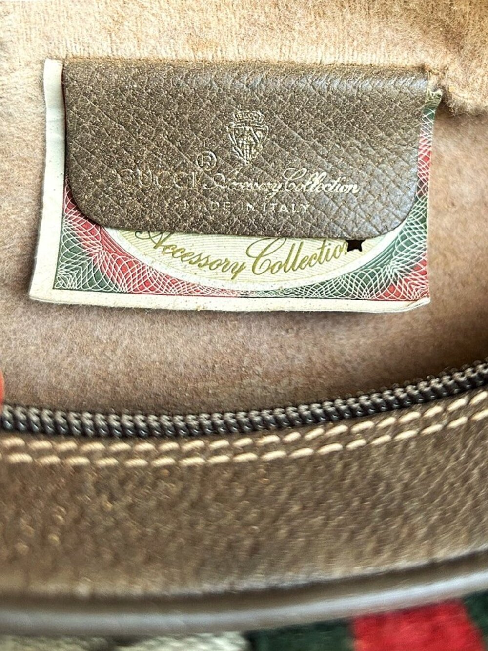 GUCCI GG Supreme Web Sherry Line Clutch, Pouch, Brown, Taupe - Picture 2 of 11